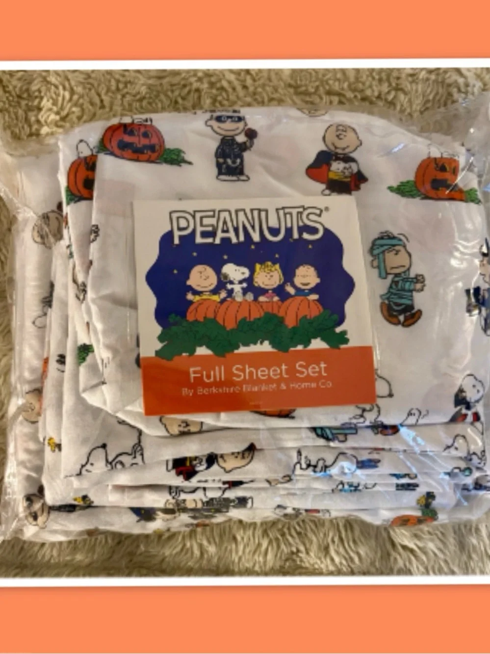 Berkshire Blanket & Home Co. ~ Peanuts Halloween Full Sheet Set